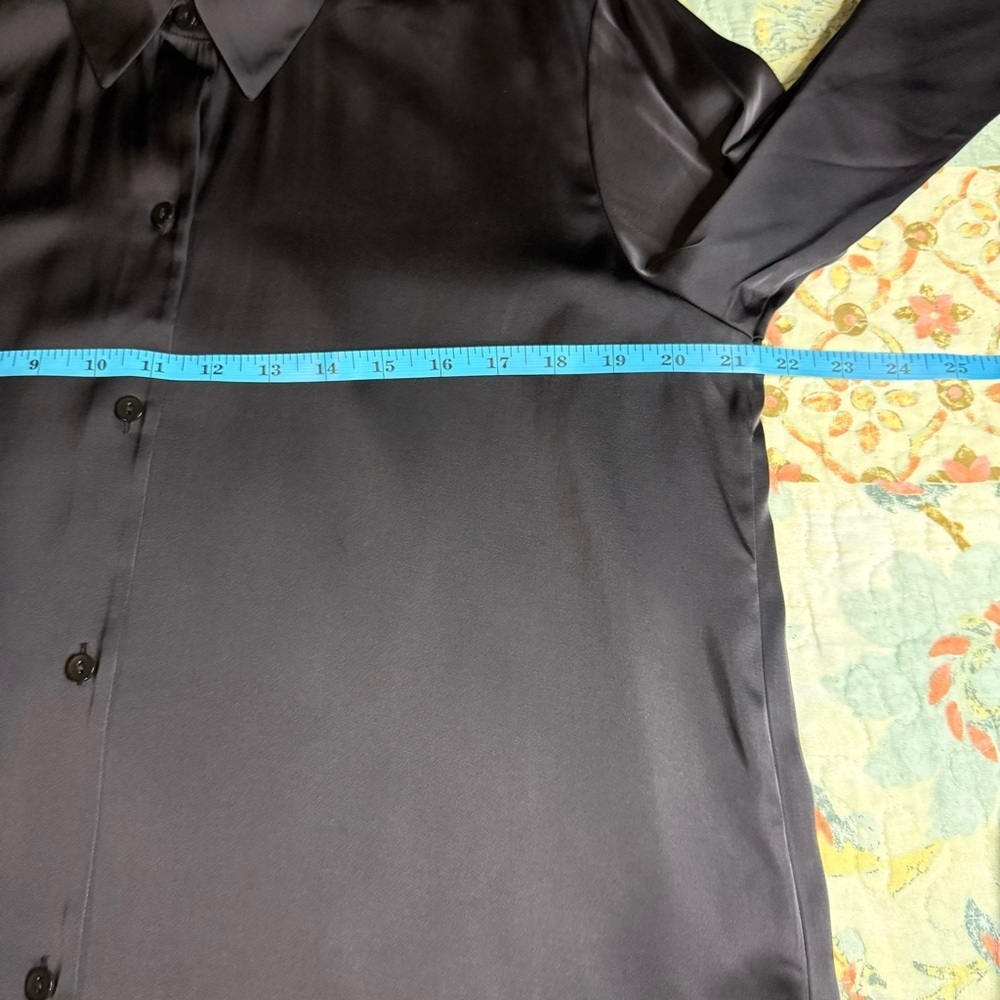 Abercrombie & Fitch Black Satin Button-Down Shirt size M Preppy Business - Picture 8 of 11